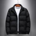 Men's casual Korean-style cardigan cotton-padded coat jacket in green, polyester fibre winter outerwear