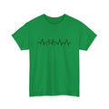 Green cotton women's t-shirt with printed letter design and short sleeves