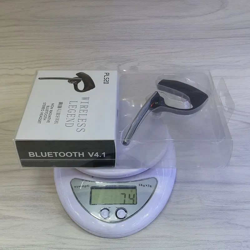 Black plastic Bluetooth sports headphones showing a battery display and USB charging port.
