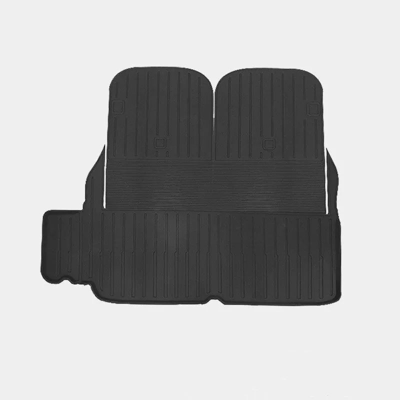 Tesla Model X full set of waterproof TPE rubber floor mats and tailbox boot liner.