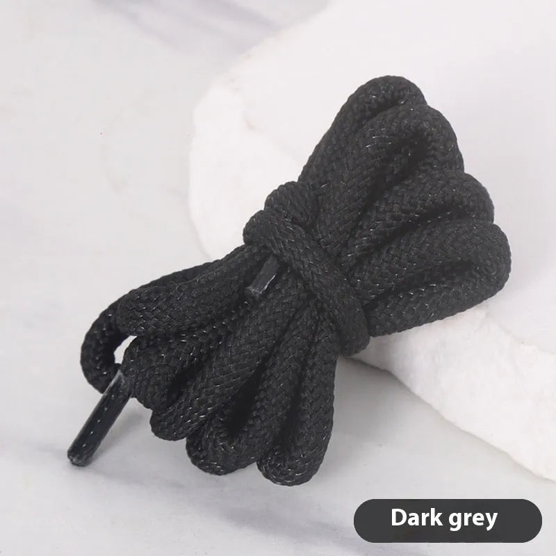 Oval elastic shoelace adapter ropes in various colours on a white background.