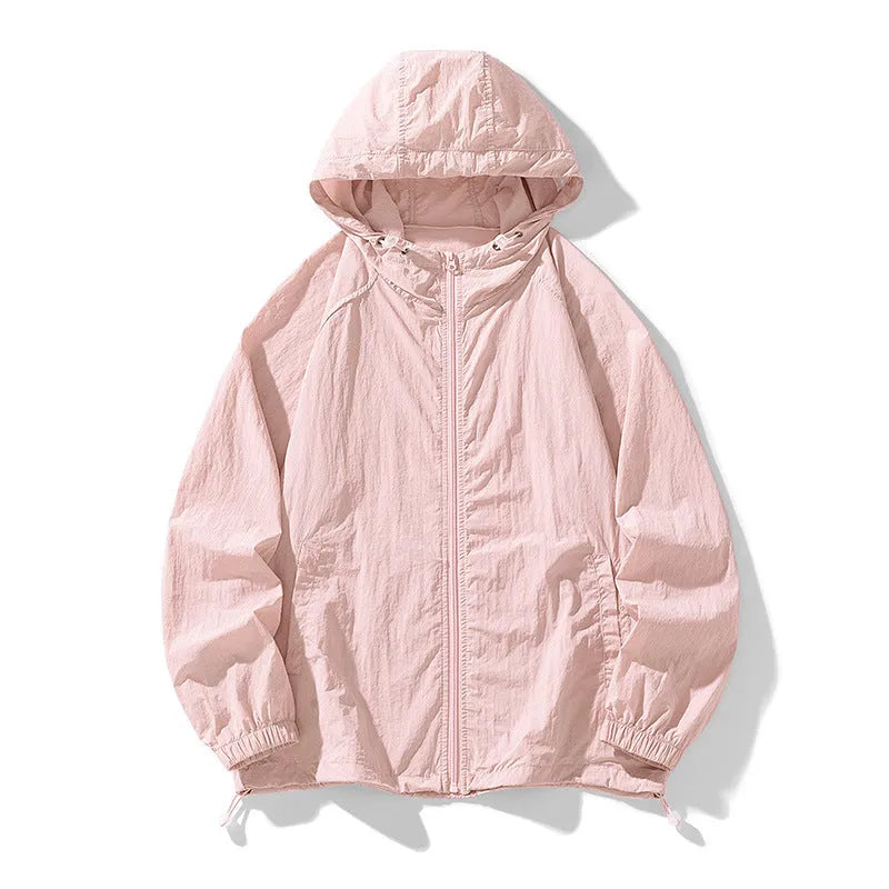 Chemical fibre blend outdoor sports jacket in loose fit available in multiple colours