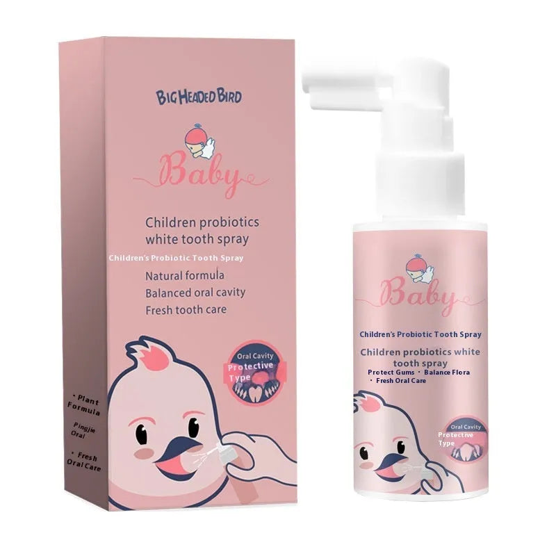 Children's probiotic anticavity oral spray bottle in 40ml size with flavour options