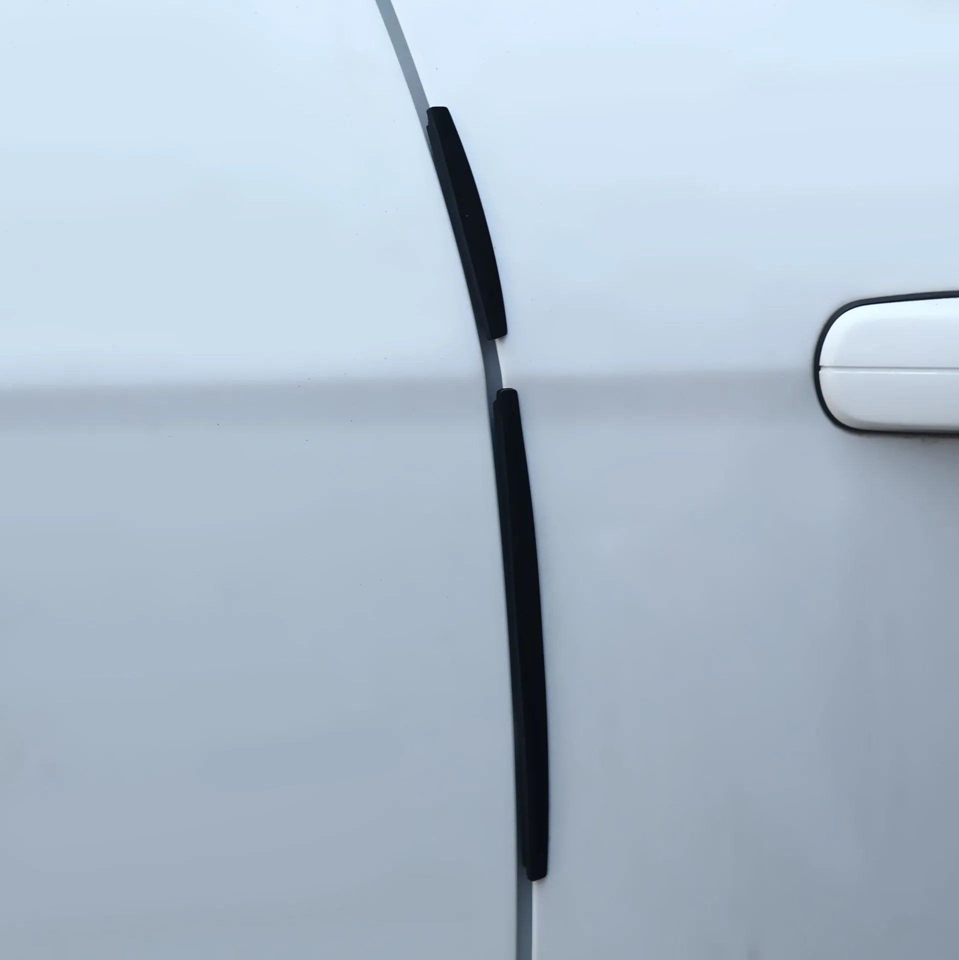 White plastic car door edge anti-collision bumper strip for vehicle protection