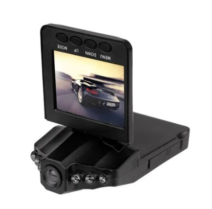 H198 car dash camera with 2.4-inch screen showing infrared night vision recording capability