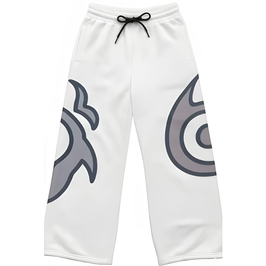 Gray polyester wide leg 3D printed sports pants with bootcut silhouette
