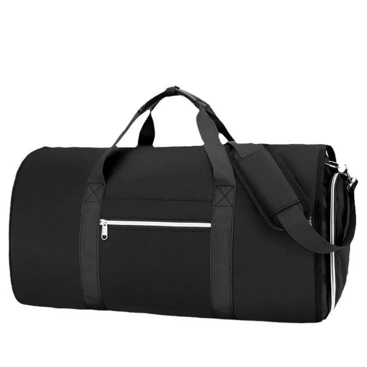 Multi-purpose Oxford cloth storage bag in grey colour, showing compartments and expansion feature.