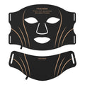 Black gold facial beauty mask with headband design and touch screen controls for IPL and LED red light therapy