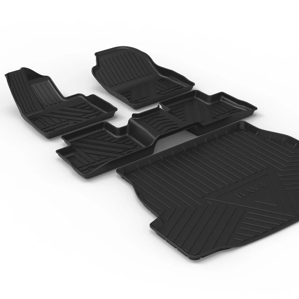 Black carbon fibre pattern TPE trunk pad for car boot protection