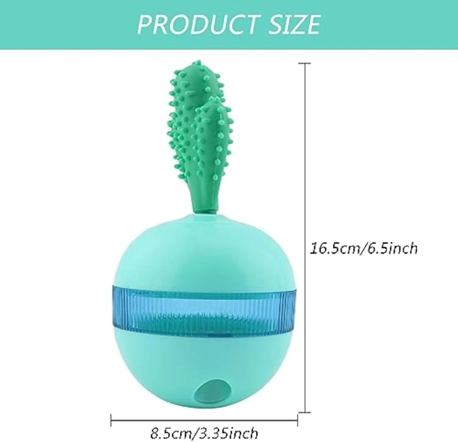 Blue interactive treat dispensing dog toy ball with durable rubber construction for medium large dogs
