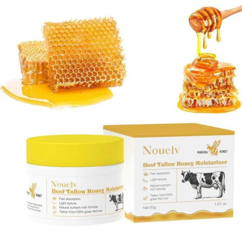 50g honey tallow moisturising cream jar for dry and combination skin types