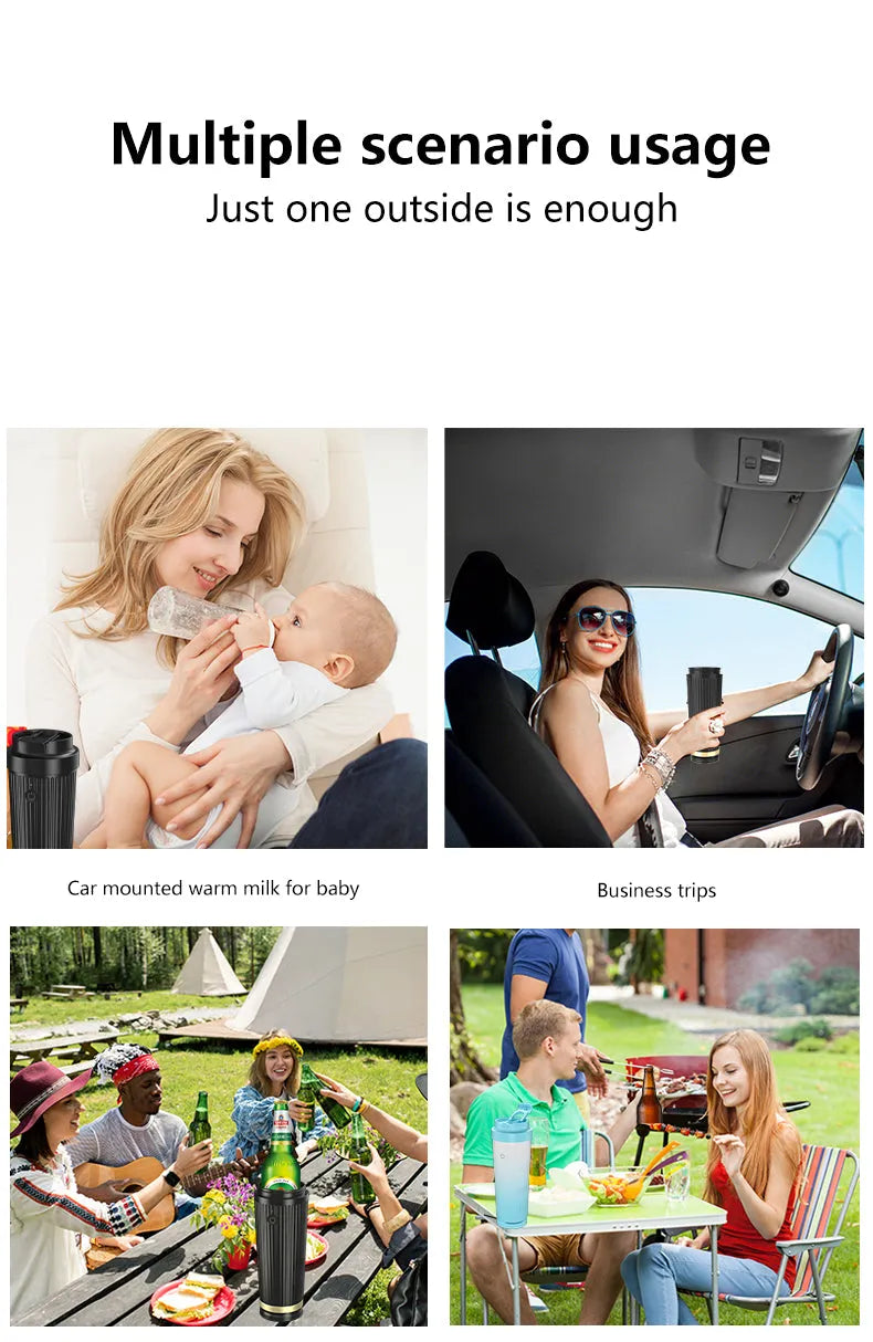 Smart heating cooling cup in Black on car cupholder 12V power 36W