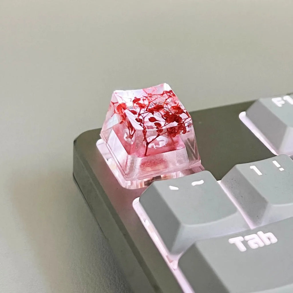 Resin starry sky keycap for mechanical keyboards in green colour option