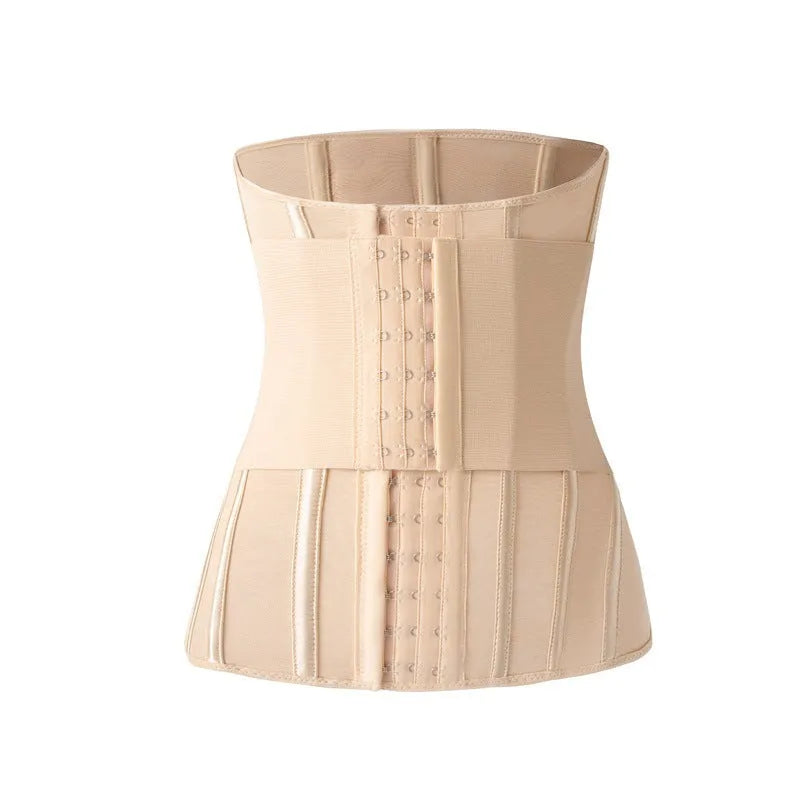 Nylon belly band waist training belt with adjustable tie in black and apricot colour options