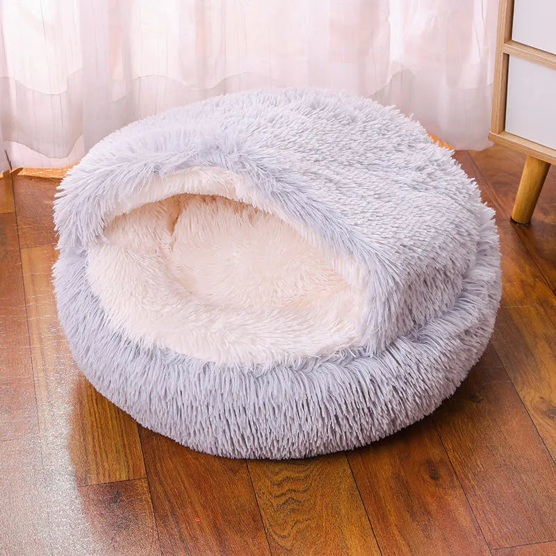Waterproof dog kennel with semi-surrounded design in champagne colour showing sheltered interior space
