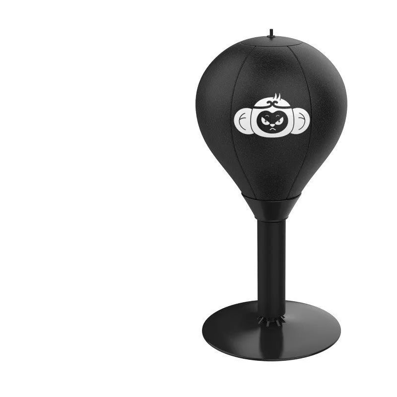 Tabletop boxing speed ball with suction cup base and inflatable PU leather sphere