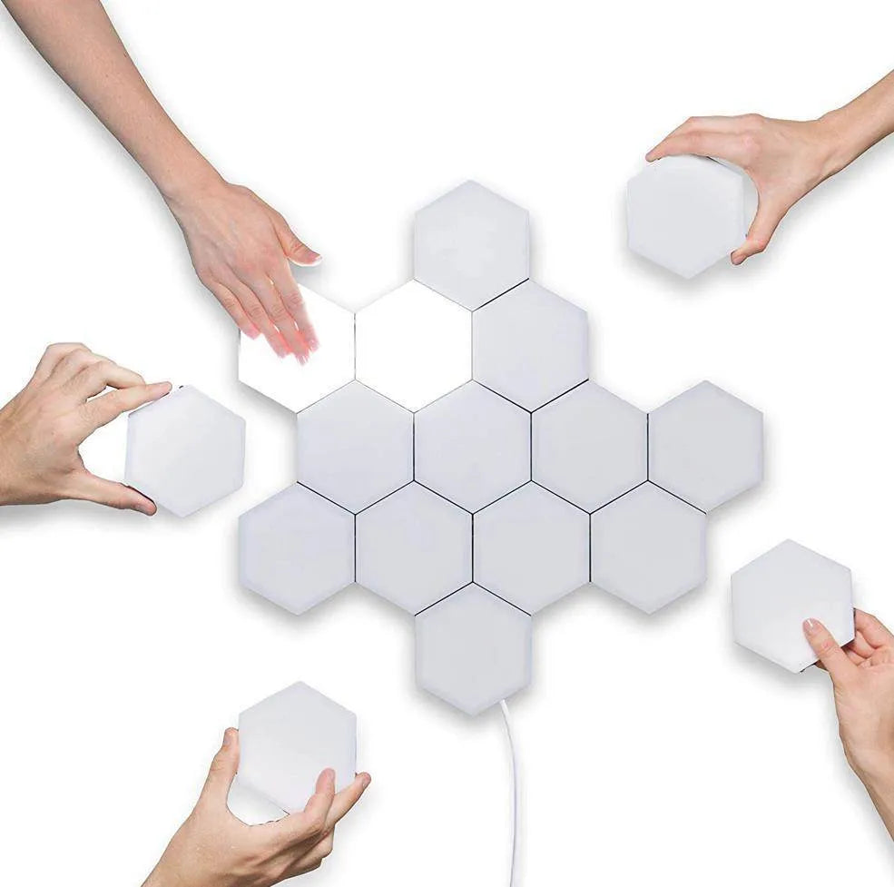 Honeycomb modular wall lamp with touch control and LED beads in modern minimalist design