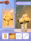 Crystal flowers design table lamp with touch control for bedside or desk use