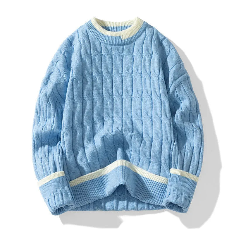 Men's two-piece modal acrylic loose fit sweater in sport style with long sleeves