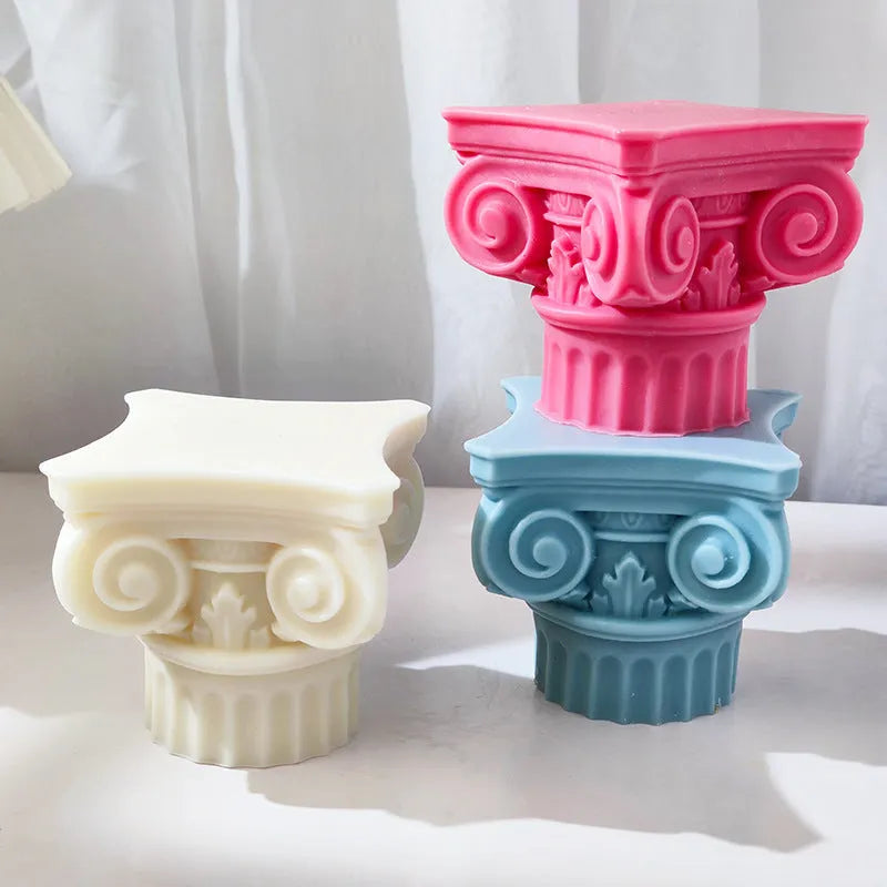 Roman pillar silicone mould measuring 27.1cm with irregular column shape