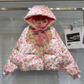 Girls' hand-painted small flower fashion cotton-padded jacket in Korean style for heights 100-170cm