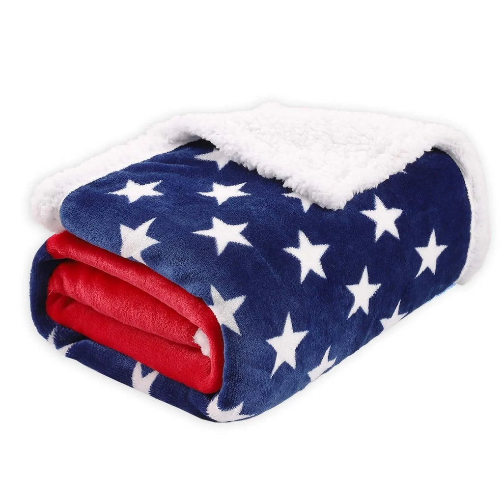 Striped polyester blanket in British style with autumn winter sizing options