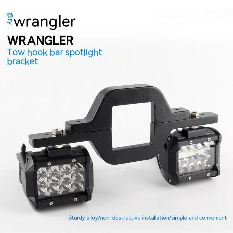 Black aluminium alloy LED light mounting bracket for a Jeep Wrangler