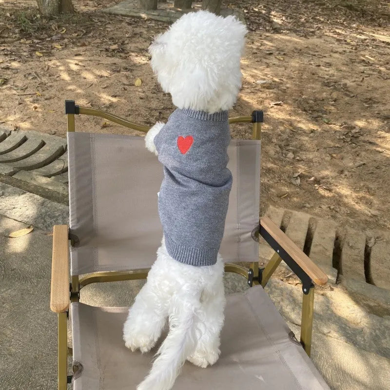 Wool pet sweater cardigan in solid colour for small to medium dogs and cats, available in three colours