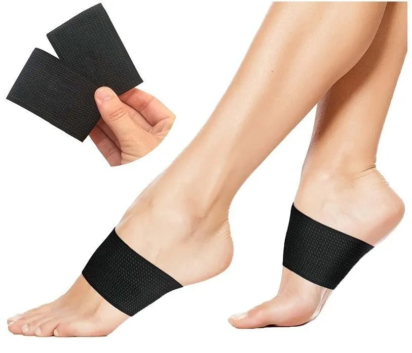 Flat foot elastic arch support bandage with heart style foot pad for men and women