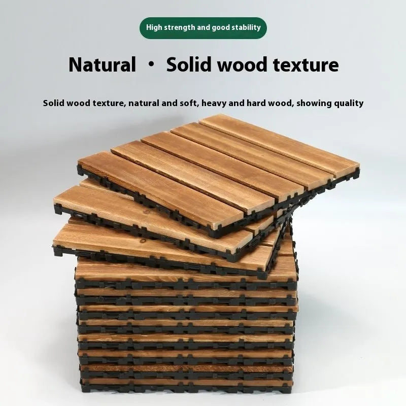 Camphor pine wood flooring tiles 30x30cm for balcony indoor outdoor use