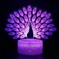 Colourful acrylic 3D touch USB table lamp with ABS base on a desk