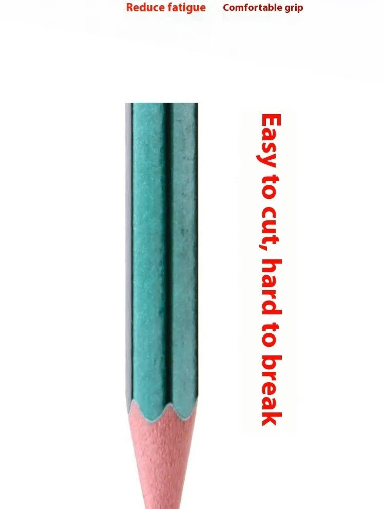 Green Rod box containing ten wooden hexagonal pencils with HB and 2B graphite grades.