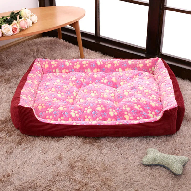 Soft plush dog bed with raised sofa edge in beige colour for small pets