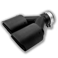 Black carbon fibre car exhaust pipe with double outlet tail nozzle, 250mm long