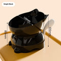 Stainless steel anti-fall oblique cat bowl in black, blue, pink and yellow colour options