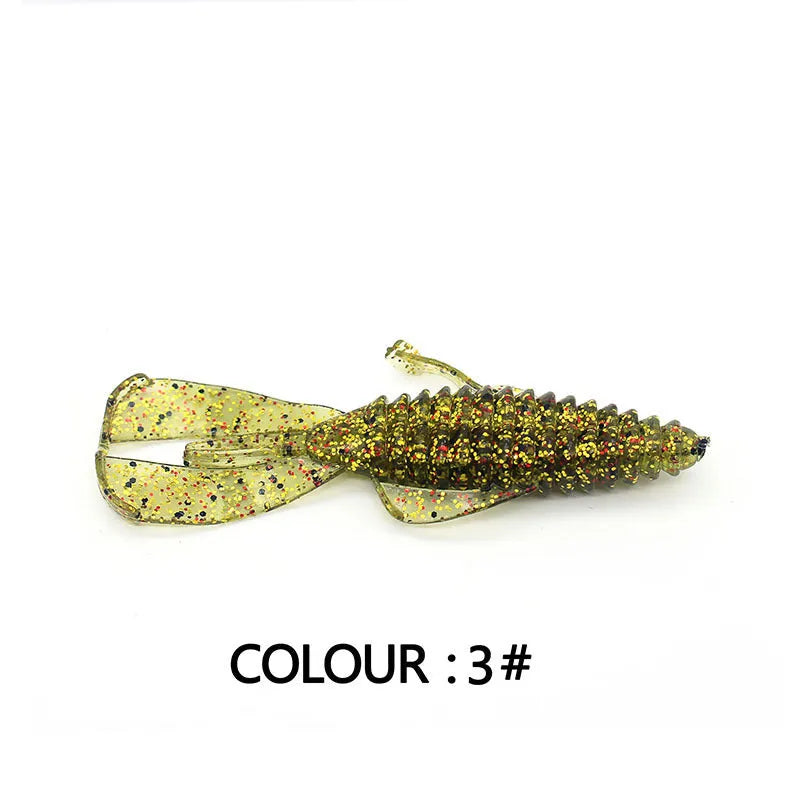 8cm soft bait fishing lure in PVC material with colour variations for freshwater predator angling