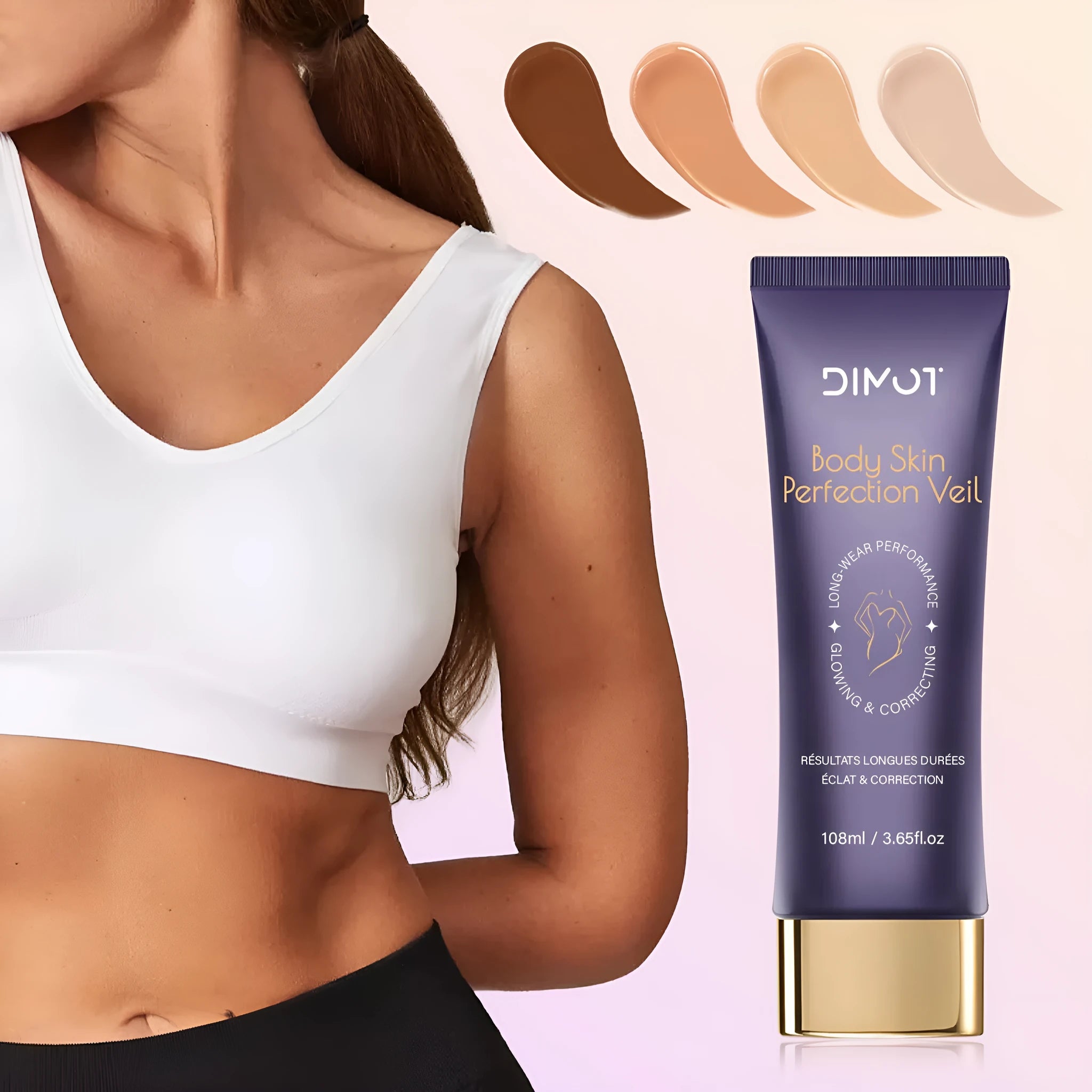 108ml jar of waterproof body concealer cream with an application brush for covering tattoos and birthmarks.