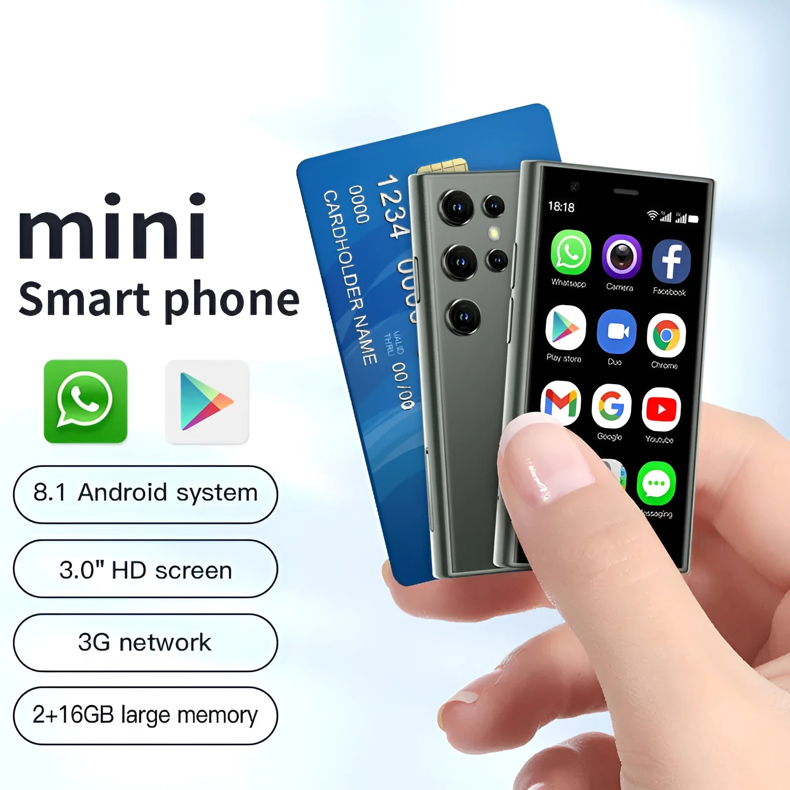 S23PRO & XS15 mini smartphone in black, green, or pink purple with 30cm screen
