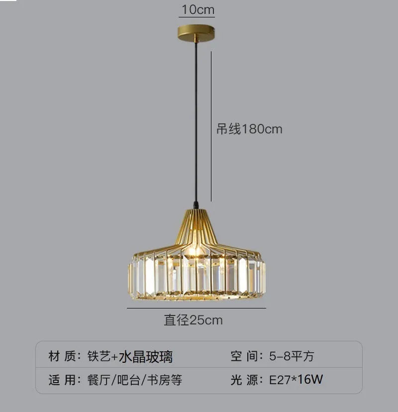 Modern black and gold crystal chandelier ceiling lamp with LED lights in various sizes.