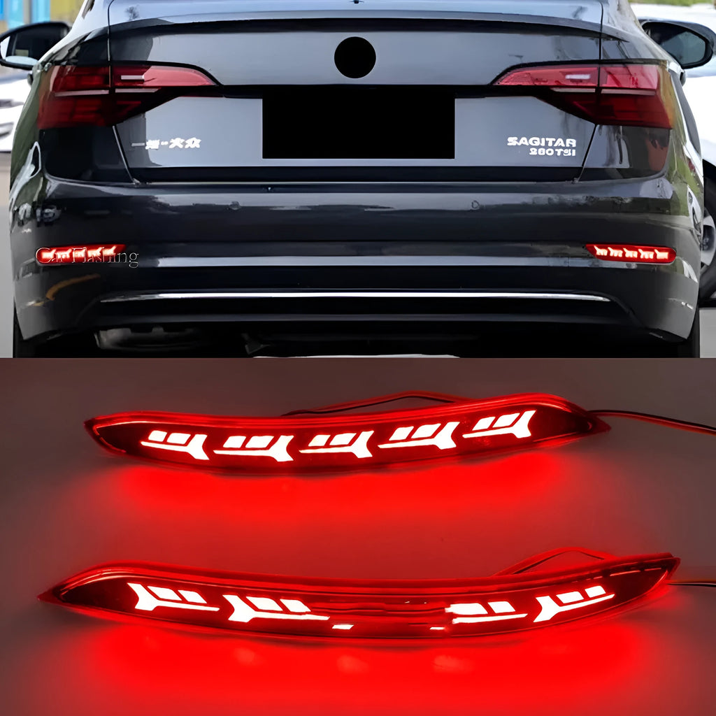 Volkswagen Sagitar rear bumper LED light with flowing water turn signal effect