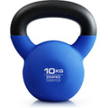 Blue 10KG cast iron dumbbell with a teapot-shaped kettlebell design.