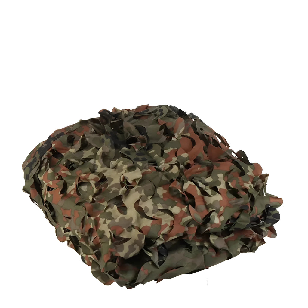 Green camouflage net sunshade with military tactical patterns for UV protection and concealment
