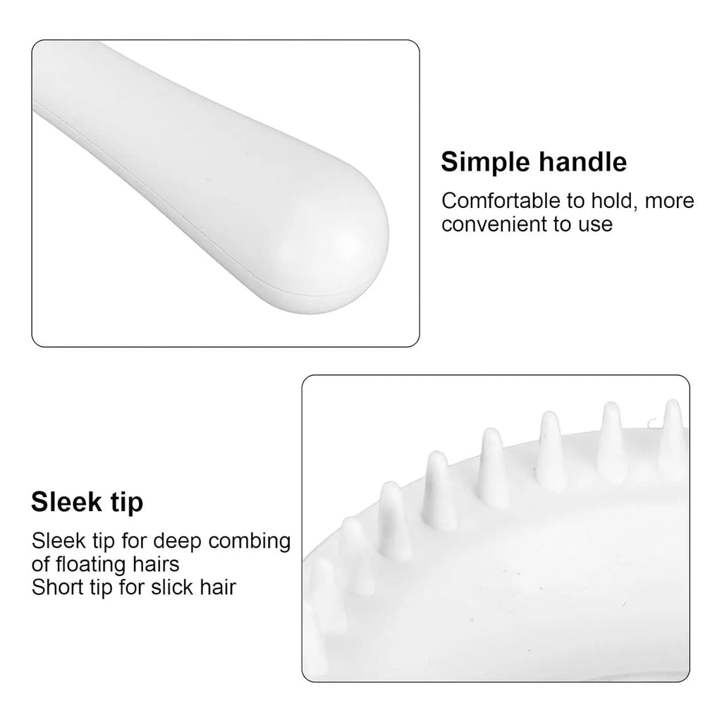 Double-sided pet grooming brush with blue handle, deshedding comb and massage bristles for cats and dogs