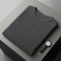 Men's round neck jacquard pullover knitted vest in solid colour, sleeveless for autumn