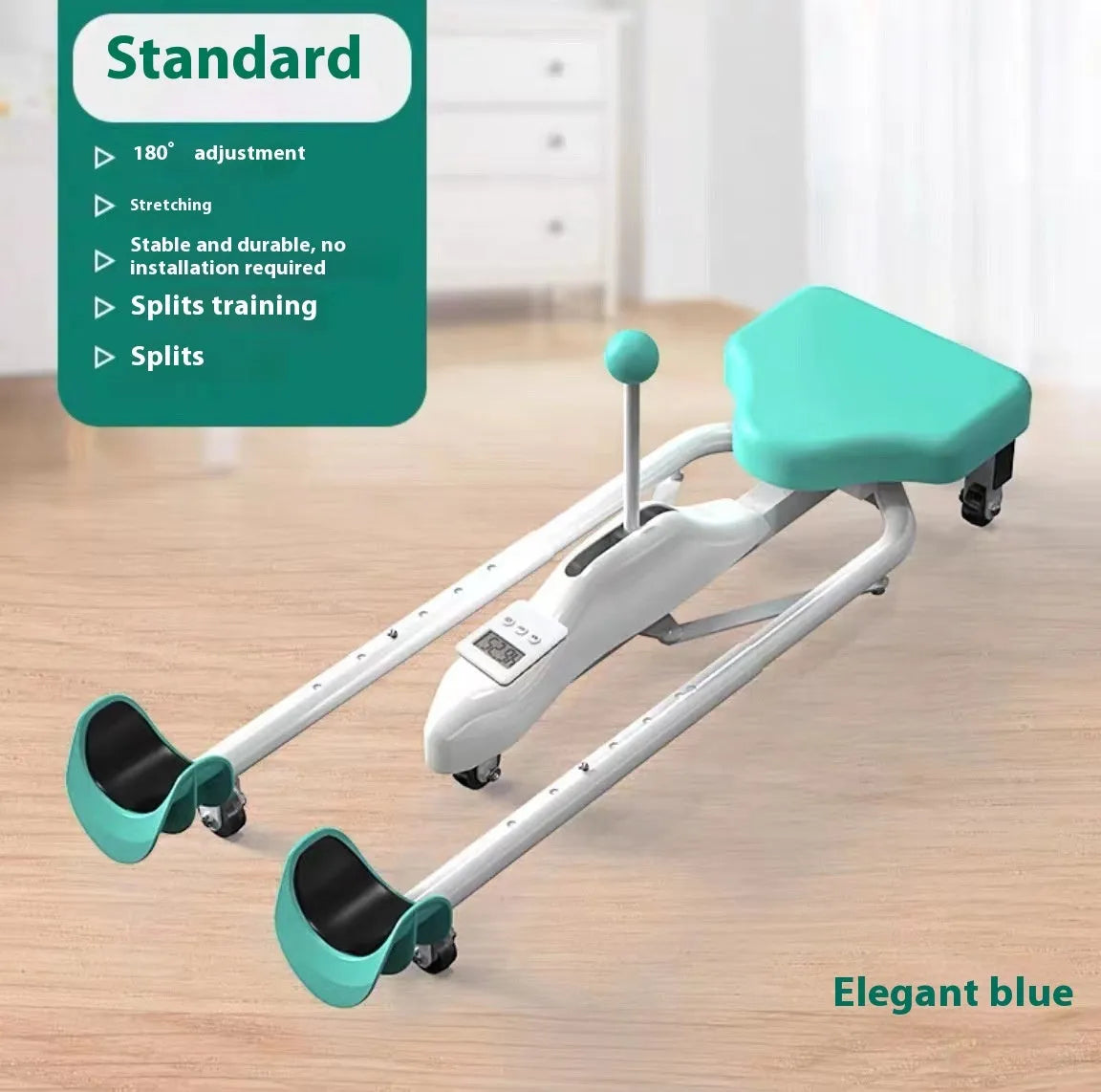 Horse leg opener stretching equipment in blue with steel frame and foam padding