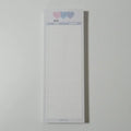 Vertical B5 half-size notepad with double-sided printing in blue, pink, or purple cover colours