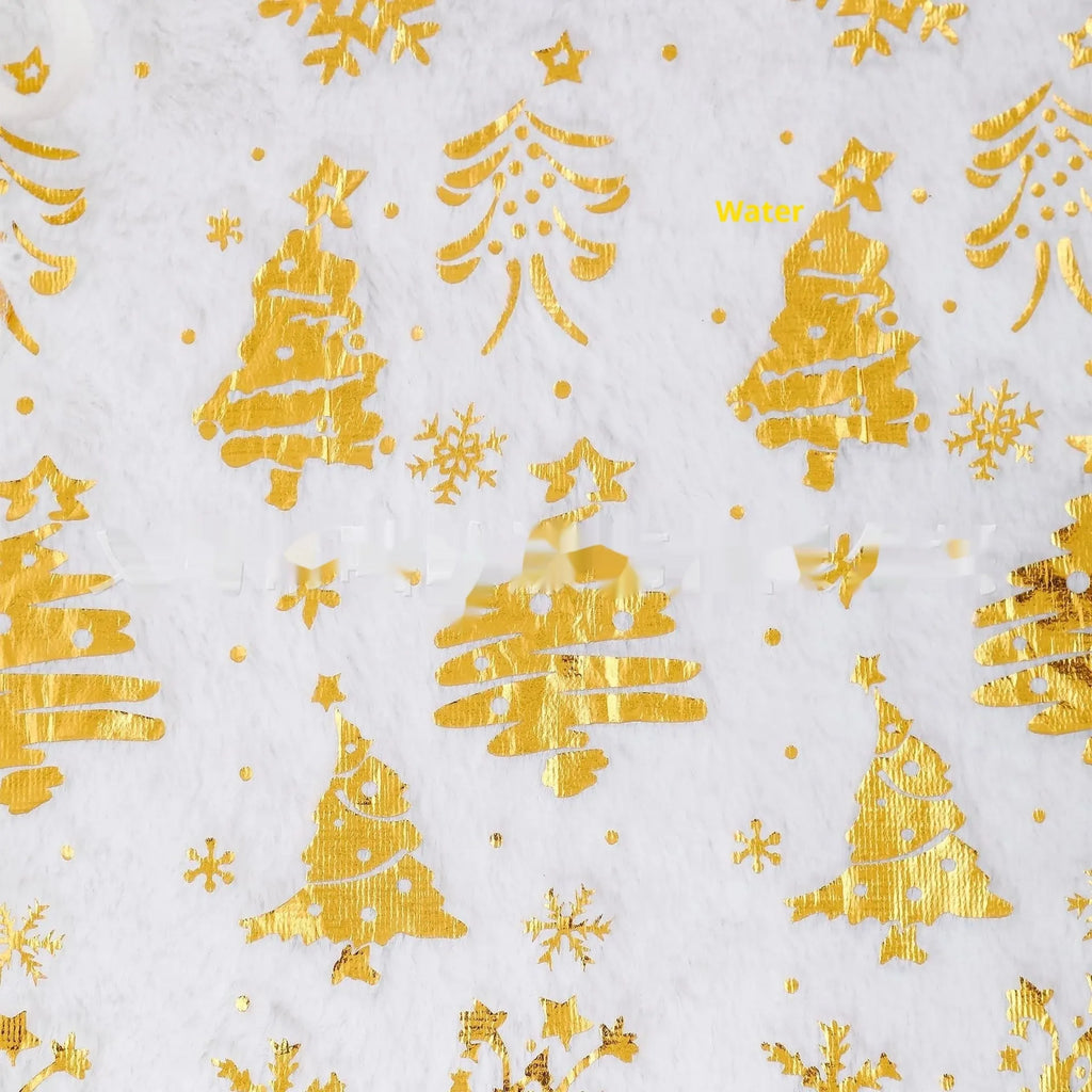 Plush Christmas tree decorative floor mat in snowflake star design showing soft textile surface