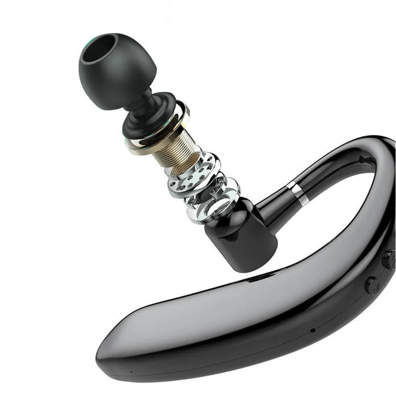 Wireless Bluetooth unilateral in-ear earphone in black or blue with rotatable design