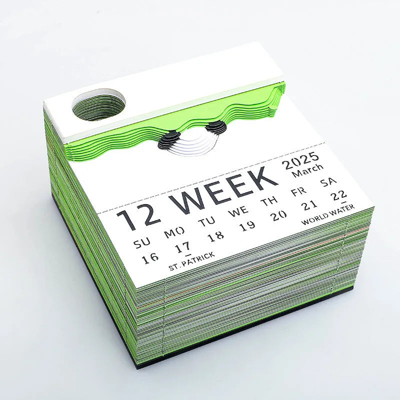 3D sticky note paper carving notepad with tear-off pages and decorative ornament design