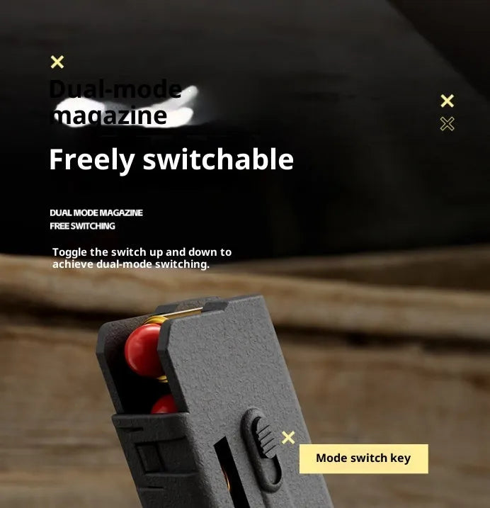 Miniature plastic toy gun 1911 with rapid-fire cartridge case ejection in Black colour option